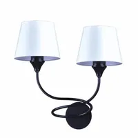 Podwójny kinkiet ścienny Tabor K-3413 Kaja tkanina biała czarna