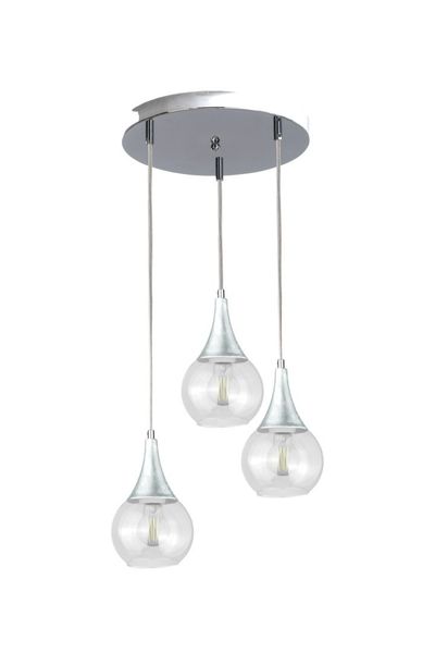 Lampa wisząca 3xE27 LACRIMA CLEAR SILVER zdjęcie 1