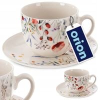 Filiżanka MAKI ze spodkiem porcelanowa do picia kawy herbaty 260 ml