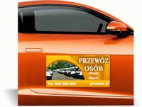 Magnes na samochód reklama magnetyczna 60x30 cm różne wzory PRZEWÓZ OSÓB