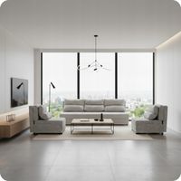 Zestaw KIMO funkcja spania sofa fotele Family Meble j. szary Ramona welur