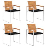 Krzesła ogrodowe z poduszkami, 4 szt., lite drewno akacjowe