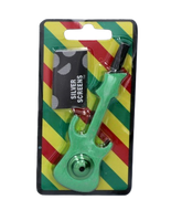 Fajka Fifka Lufka Metalowa w Kształcie Gitary 10,5 cm Zielona + 5 Sitek