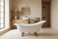 Wanna Wolnostojąca Rustykalna na Drewnianych Nogach 170 cm, kompozyt