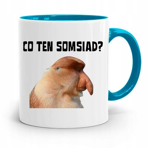 Kubek Błękitny Nosacz Janusz Co Ten Somsiad? Z Nadrukiem Ze Zdjęciem na Arena.pl