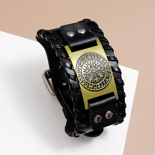 Bransoleta MĘSKA WIKINGÓW NORDYCKA KOMPAS RUNA 451 na Arena.pl