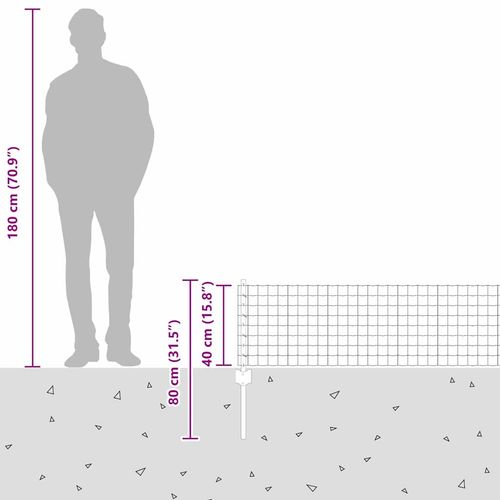 Ogrodzenie z słupkami Szary 0.4 x 50 m Stal na Arena.pl