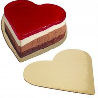 PODKŁADKA POD TORT SERCE GRUBY ZŁOTY 23,5x23CM PODKŁAD POD CIASTO