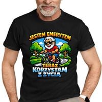 Jestem emerytem - teraz korzystam z życia - męska koszulka na prezent XS