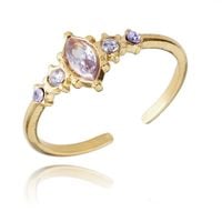 Pierścionek Stal Szlachetna Platerowana 14K Złotem Z Cyrkoniami Pst917