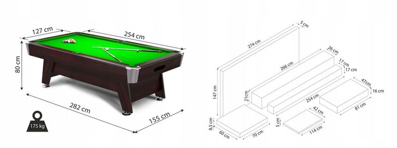 Emaga Bilard 9ft Radley Diamond MDF czarny + CT zdjęcie 9