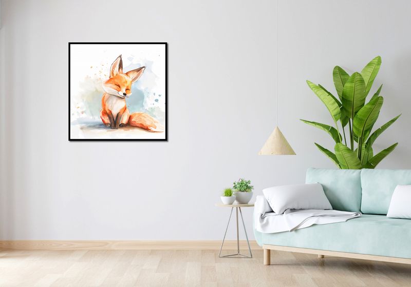 Plakat 80x80cm Zadowolony Lisek zdjęcie 4