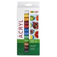 farby akrylowe 12 kolorów x 12 ml happy color