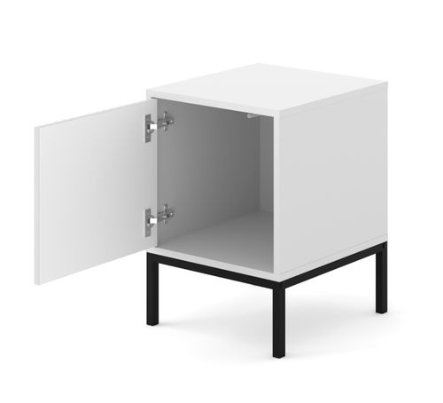 Szafka nocna RAVENNA F 41x40 cm kontenerek biały mat / frez czarny na Arena.pl