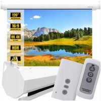 EKRAN PROJEKCYJNY ŚCIENNY ELEKTRYCZNY AUTOMATYCZNY PILOT 120" CALI