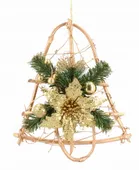 DZWONEK WISZĄCY DREWNIANY DEKORACYJNY STROIK 30 cm