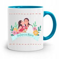 Kubek Błękitny Dla Mamy Najlepsza Mama Prezent Z Nadrukiem Ze Zdjęciem