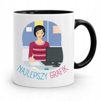 Kubek Czarny Prezent Dla Najlepszego Grafika Z Nadrukiem Ze Zdjęciem
