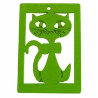 Drewniana zawieszka KOT ażur 35x50mm zielony 1szt.