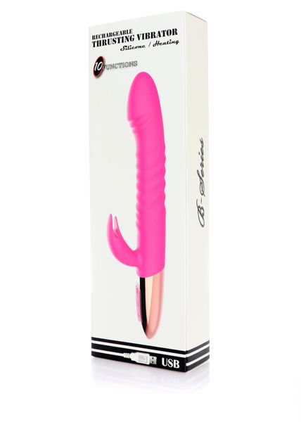 Wibrator - Rechargeable Thrusting Vibrator USB 10 Functions - Heating zdjęcie 10