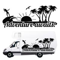 NAKLEJKA NA SAMOCHÓD dekoracyjna wodoodporna palmy surfing KAMPER 170 cm