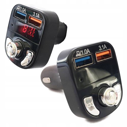 Transmiter FM Bluetooth MP3 Ładowarka USB 3,1+1A na Arena.pl