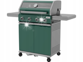 GRILL GAZOWY OGRODOWY 4+1 14,2KW ZIELONY 5 PALNIKÓW YATO ŻELIWNY RUSZT