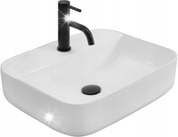Umywalka Nablatowa Ceramiczna Biała Stawiana na Blat z Półką REA MARTINA