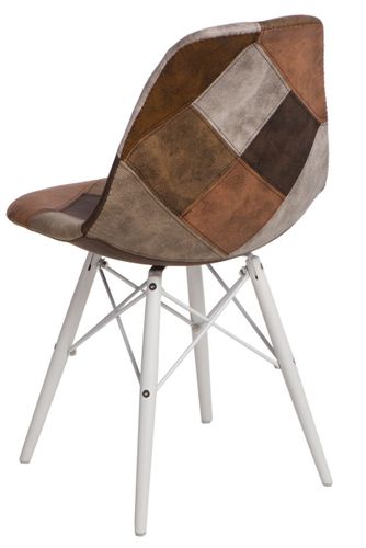 Krzesło P016W Patchwork beż - brąz/white na Arena.pl