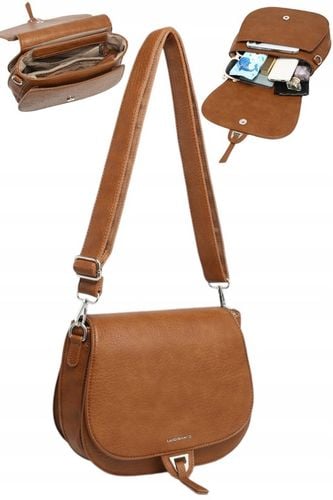 Torebka Torba Damska Listonoszka LUIGISANTO Pasek V2304 Camel na Arena.pl