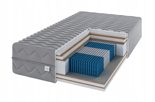 Materac Multipocket 4x kokos H5 H5 140x200x28 bardzo twardy szary na Arena.pl