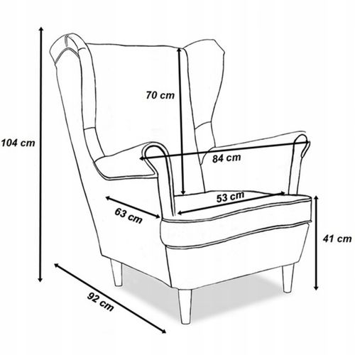 Fotel Uszak eko skóra Gaja Skandynawski Family meble beżowy kremowy na Arena.pl