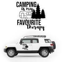 NAKLEJKA NA BOK AUTA dekoracyjna drzewa KAMPER camper auto samochód 50cm