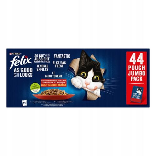 Felix Karma dla kota saszetki wołowina kurczak kaczka jagnięcina 44x85g x2 na Arena.pl