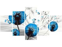 80CM 150CM OBRAZ 5 ELEM DMUCHAWCE NIEBIESKIM ŚCIENNY