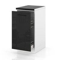 Szafka Kuchenna Stojąca Z Blatem Szafka Cargo 40cm Spremium Czarny Połysk