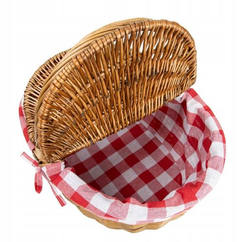 KOSZ NA PIKNIK KOSZYK PIKNIKOWY WIKLINOWY DUŻY MOCNY CZERWONY Z RĄCZKĄ na Arena.pl