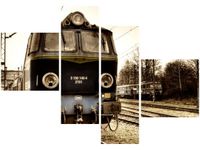 100 70CM OBRAZ 4 ELEM LOKOMOTYWA ELEKTRYCZNA DRUK PŁÓTNO RAMA