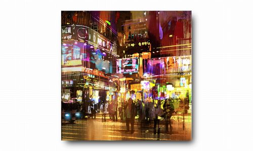 OBRAZ NA PŁÓTNIE 121 Zgiełk 40x40cm na Arena.pl