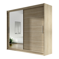 Szafa przesuwna Bega VI z lustrem 180cm - pojemna garderoba - SONOMA