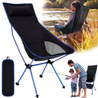 KRZESŁO TURYSTYCZNE WĘDKARSKIE SKŁADANE DUŻE FOTEL KRZESEŁKO KEMPINGOWE XL