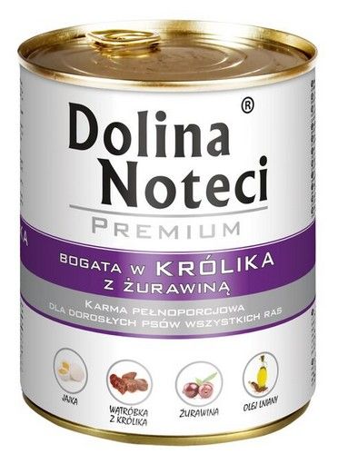 Dolina Noteci Premium Pies Królik I Żurawina Puszka 800G na Arena.pl