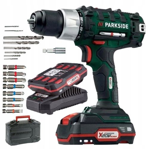 Najnowsza Wiertarka Parkside 20 V + akumulator + bity + ładowarka 65W PL na Arena.pl