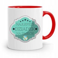 Kubek Czerwony Prezent Dziadka Najlepszy Dziadek Z Nadrukiem Ze Zdjęciem