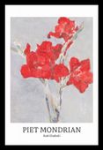 Plakat 20x30cm Design Red Gladioli, Mondrian Vintage do Salonu