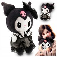 HELLO KITTY KUROMI MASKOTKA PLUSZAK ZABAWKA CZARNA SUKIENKA KOTEK 35CM