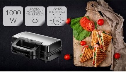 Opiekacz 3w1 MPM MOP-43M czarny 1000W zdjęcie 2