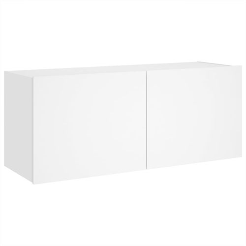 Ścienna szafka TV z LED, biała, 100x35x41 cm na Arena.pl