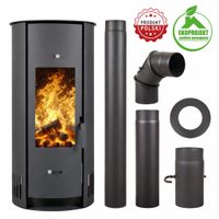 PIEC PIECYK KOMINEK ECO STALOWY KOZA ARIEL 6KW + AKCESORIA KOMINKOWE ZESTAW
