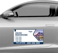 MAGNES NA SAMOCHÓD MAGNETYCZNA REKLAMA 60X30 USŁUGI REMONTOWE TWÓJ TEKST